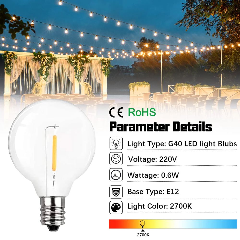 15 метра LED гирлянд за градина/заведение/тераса 220V