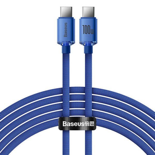 Кабел Baseus Crystal Shine cable USB-CtoUSB-C,100W 1,2m/2m/blue/purple