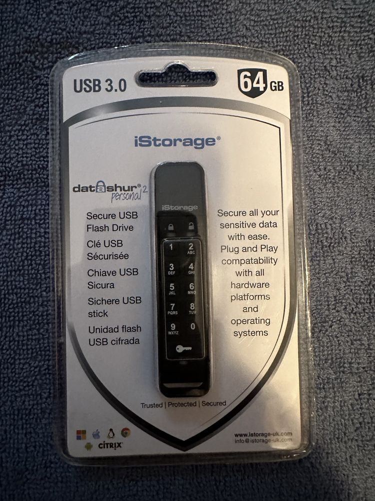 Memorie USB cu cod datAshur 64 Gb Usb 3.0