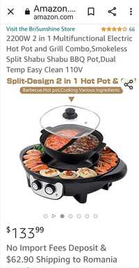 Shabu - Shabu electric grill 2200W non-stick
Produs nou, lipsa capac ș