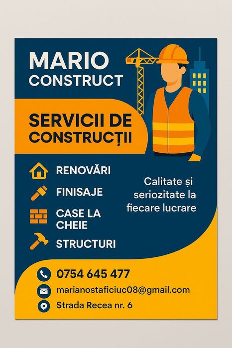 Oferim servicii complete pentru construcții