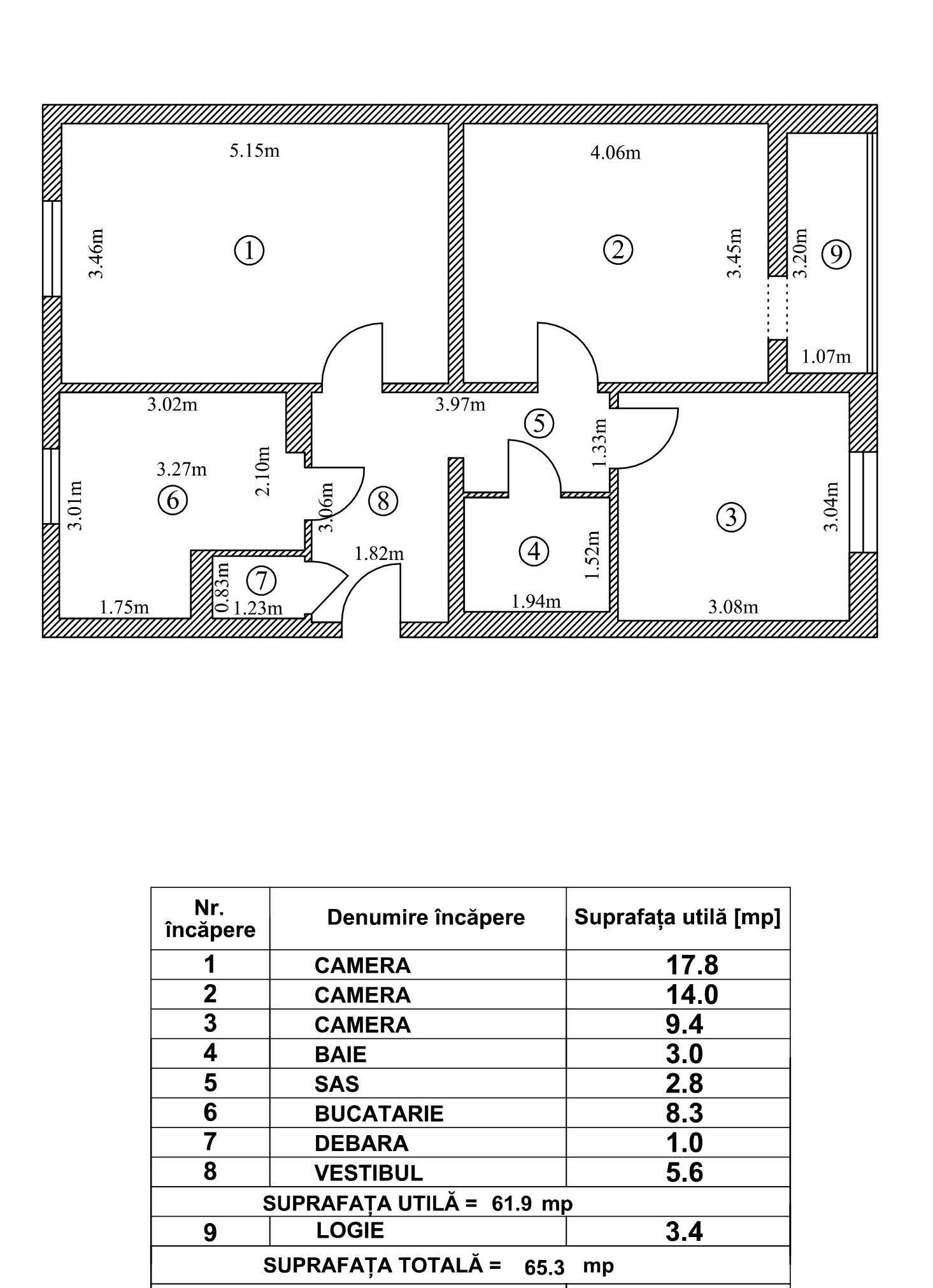 Ap. 3 cam. decomandat, bloc anvelopat, et.2/4, zona verde si linistita