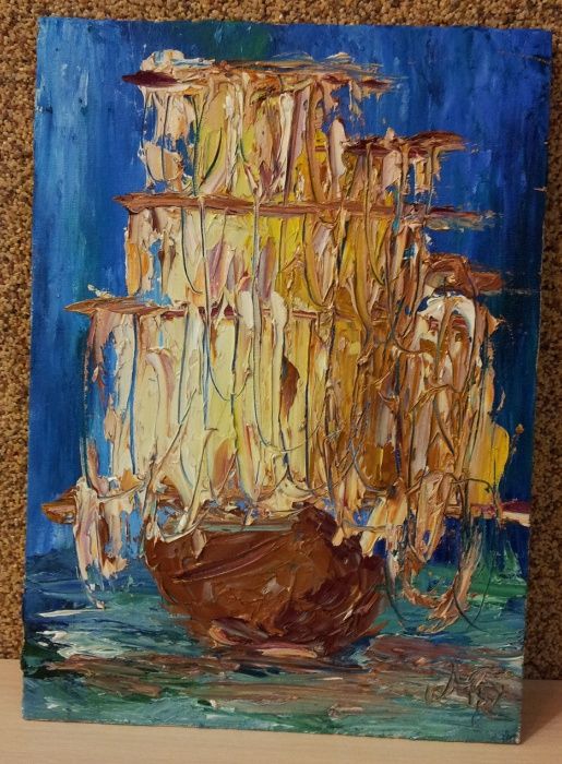 Картина Корабль, холст, масло