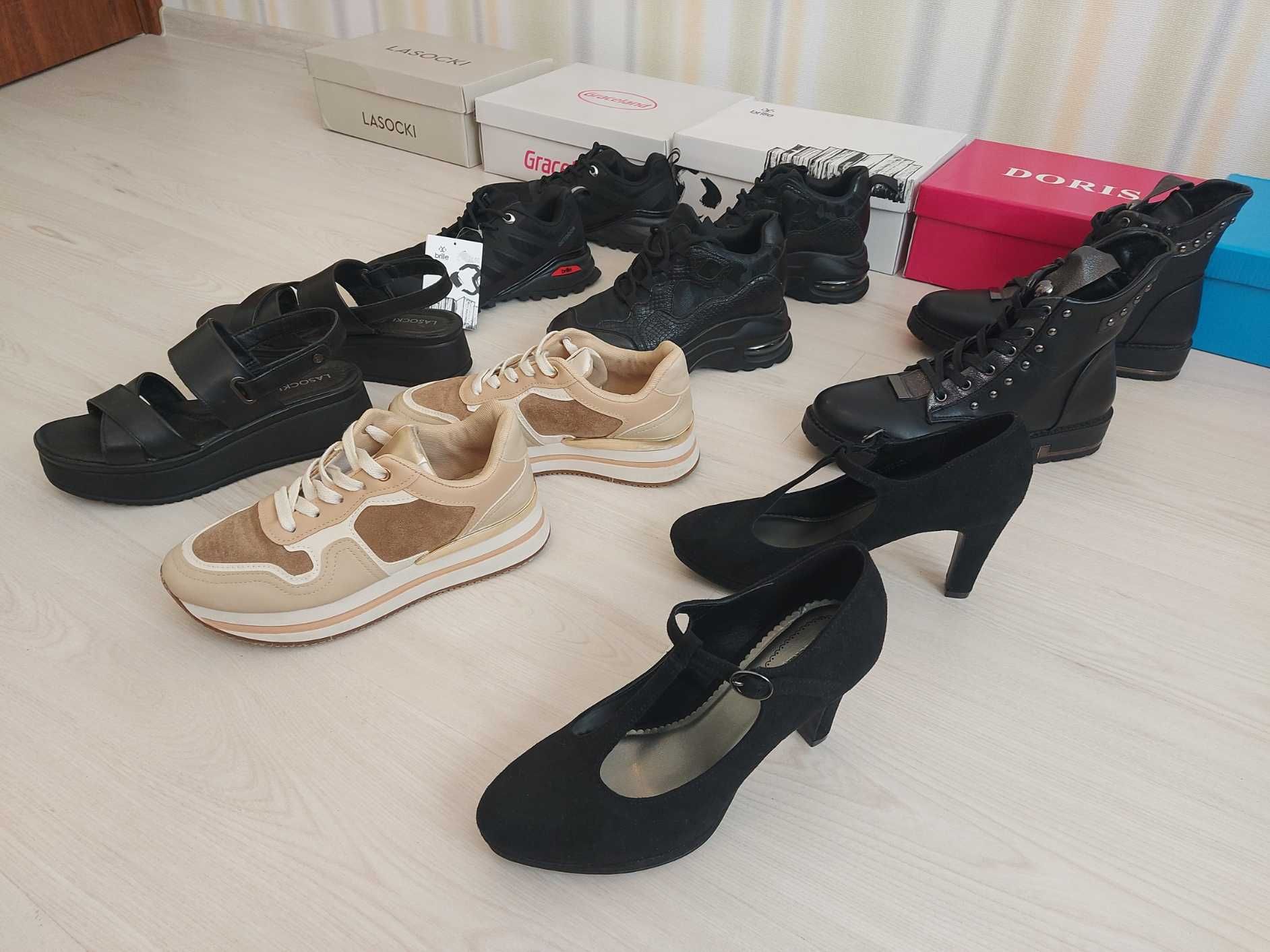 Нови дамски обувки 36 маратонки BRILLE сандали Lasocki боти естествена