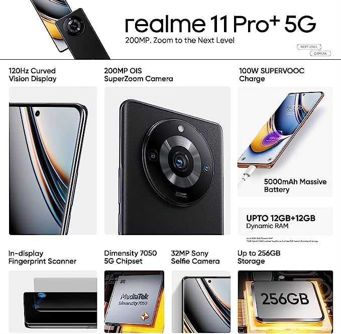 Realme 11 Pro+ plus 5G 512GB + 12GB RAM в гаранция до 15.12.2025