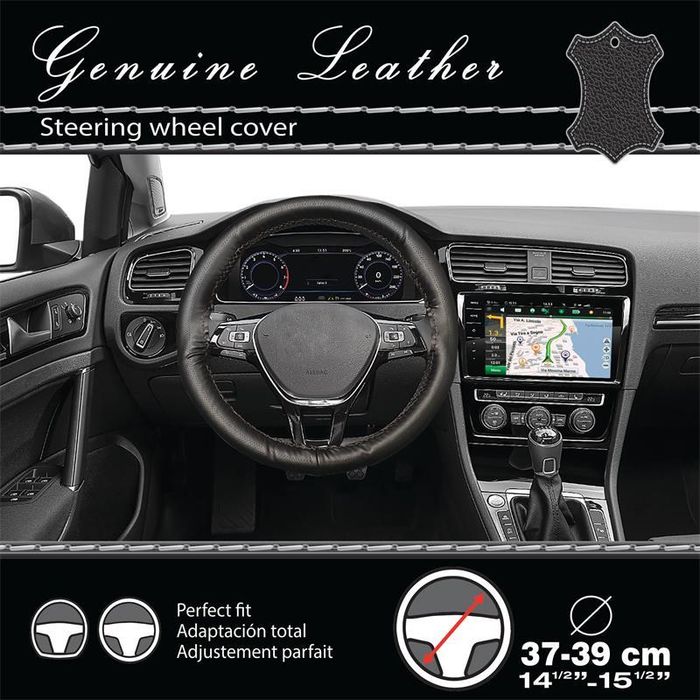 калъф за волан sumex classic cuir естествена кожа черен с черен ...