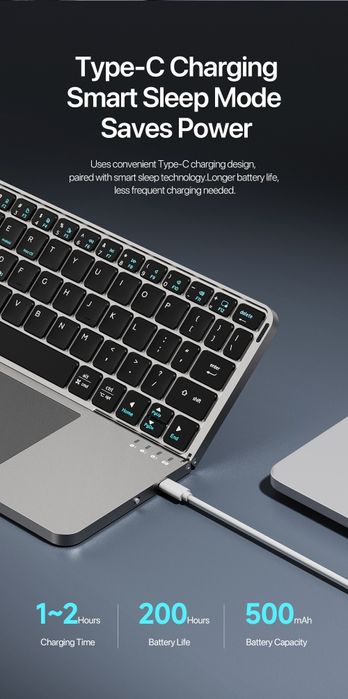 Tastatura cu touchpad Dux Ducis pliabila cu husa