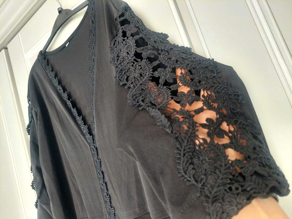 Rochie ocazie neagră cu dantelă,  mărimea L-XL Produs NOU