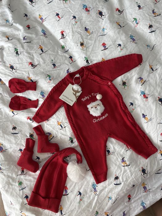 Бебешки коледен комплект nipperland 0-3м