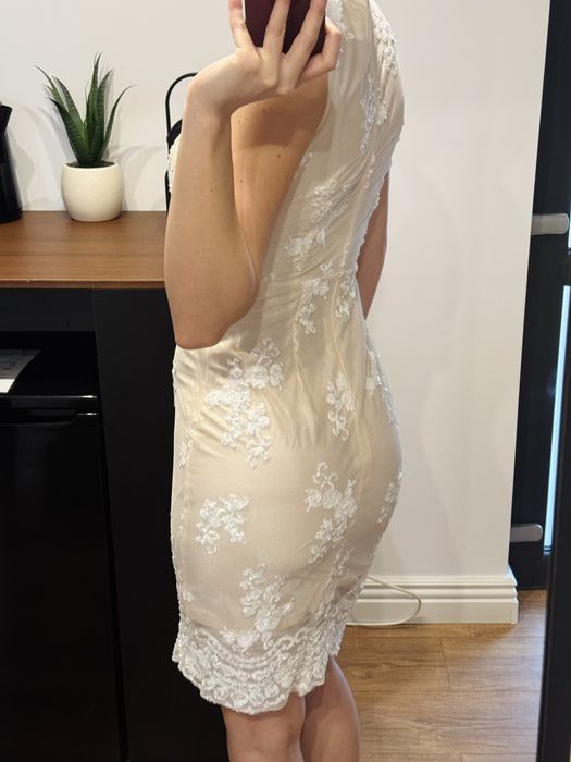Rochie eleganta alba dantela marime S