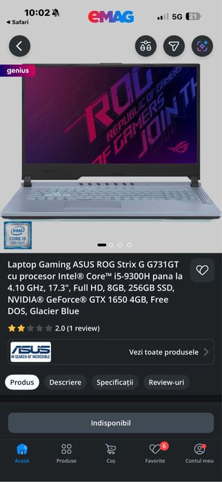 Vand Asus Rog g17