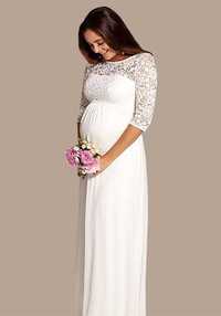Дълга булчинска рокля за бременни - модел 051