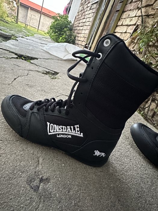 Юношески обувки Lonsdale Boxing Boots Juniors - Black/White