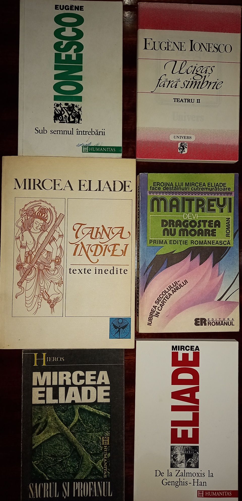 Vând cărți : Ionesco,Eliade,Cioran,Țuțea,dicționare lb.română,franceză