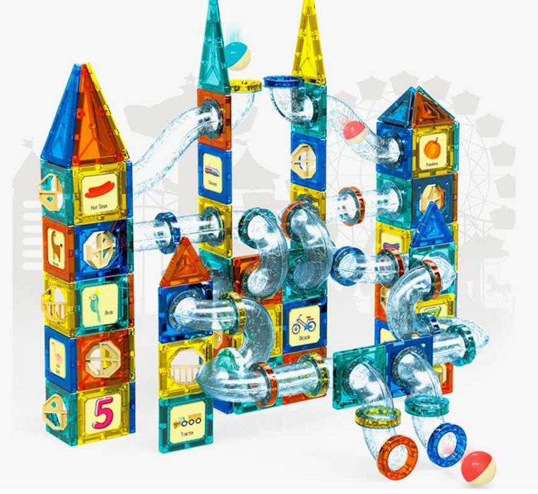 Конструктор магнитный блочный 126-234 детали, доставка