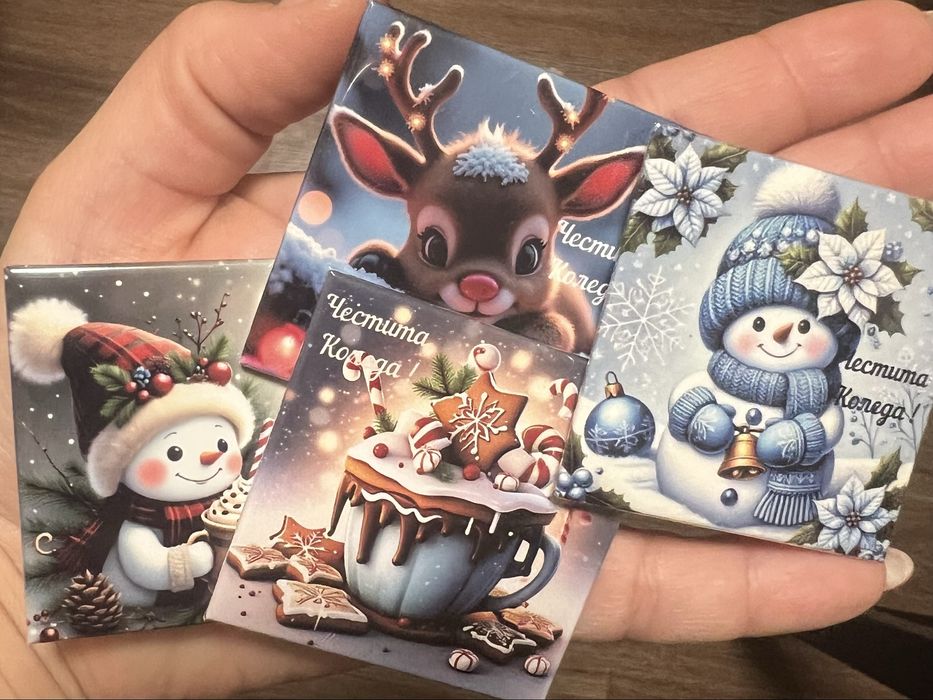 Коледни магнити| персонализирани магнити със снимка