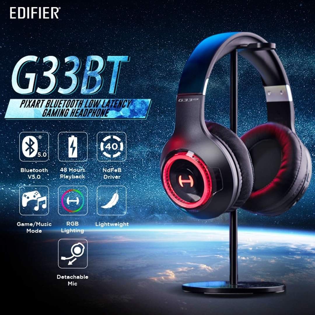 СКИДКА! Bluetooth/RGB Наушники Edifier G33BT с подсветкой  Гарнитура