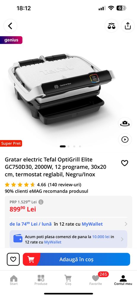 Gratar electric Tefal Optigrill Elite