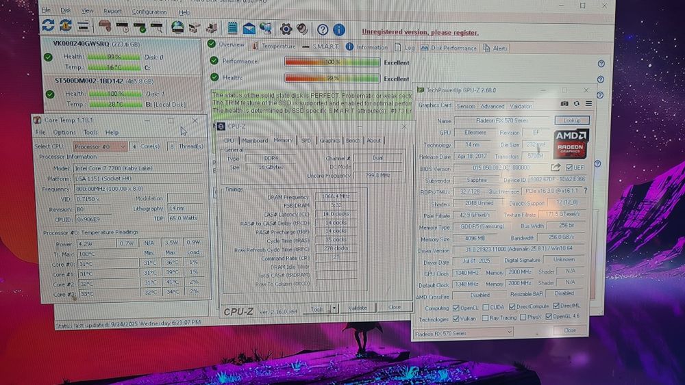 Unitate PC Gaming i7 7700 video 4GB RX 570 16GB RAM SSD