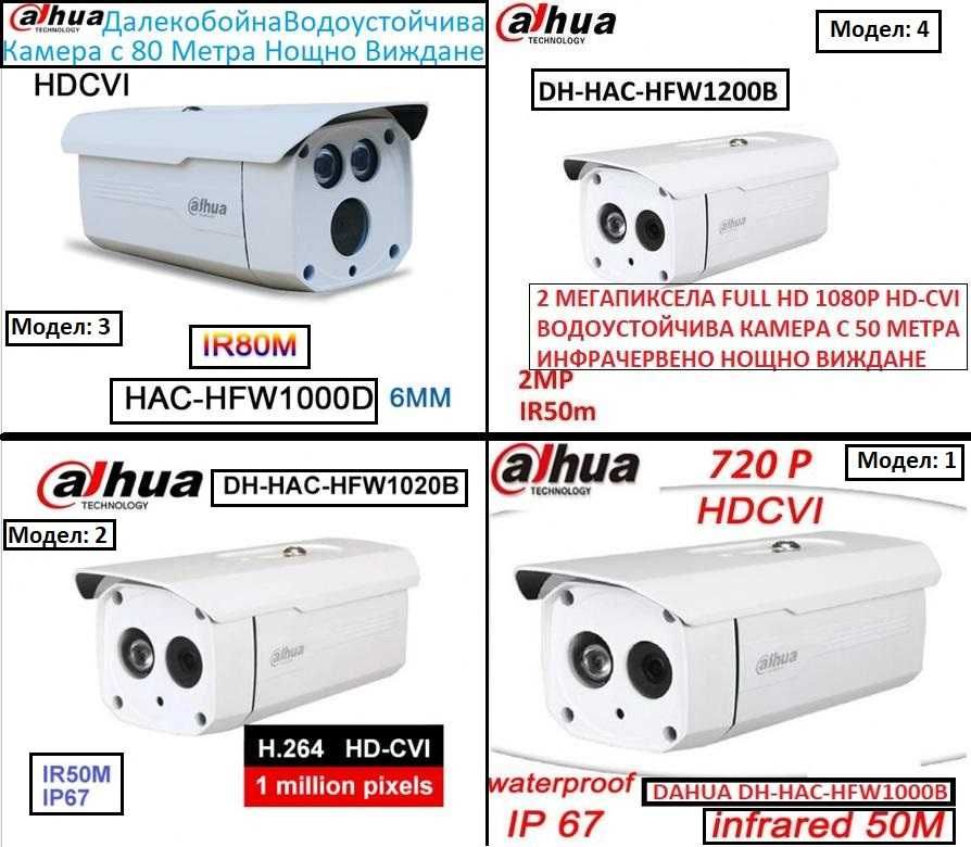 HDCVI Dahua HD-CVI Водоустойчива Камера 50~80М LED ARRAY Нощно Виждане