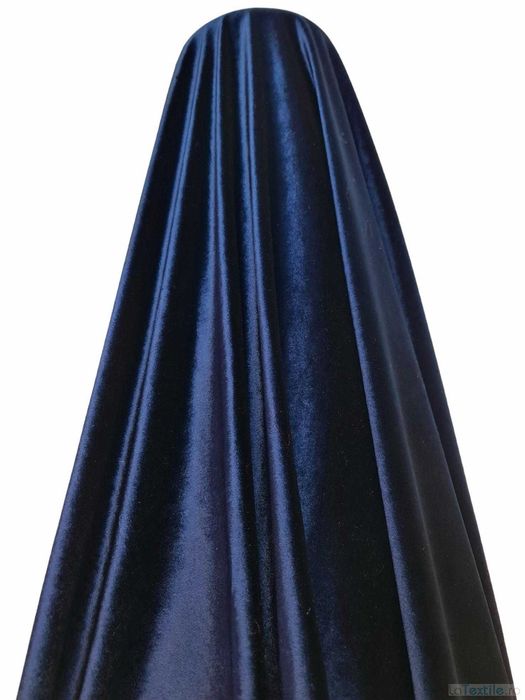 Metraj material catifea bleumarin elastic - rola 10m
