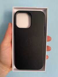 Husa Apple MagSafe Iphone 14 Pro Max piele, Culoare neagra, Midnight