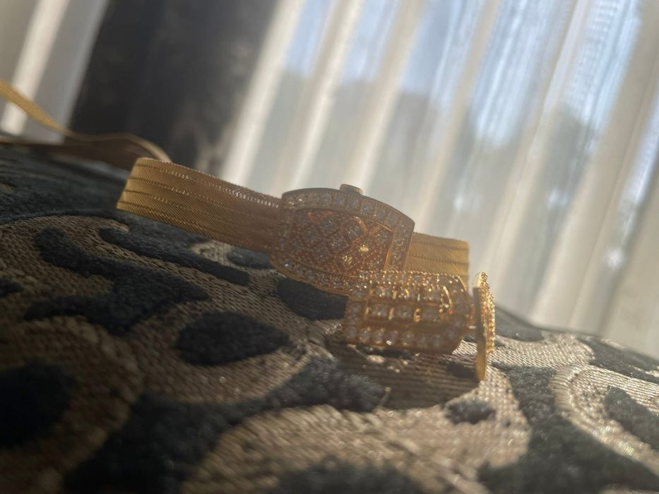 Златен комплект / синджир и обеце / 22к