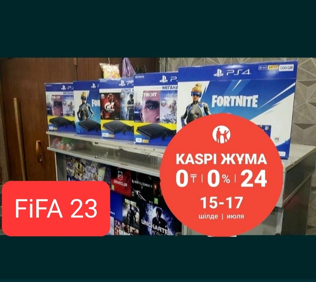 Ps4 slim 15-30топовых игр 2 джойстика fifa 23 gta mk ufc с гарантией k