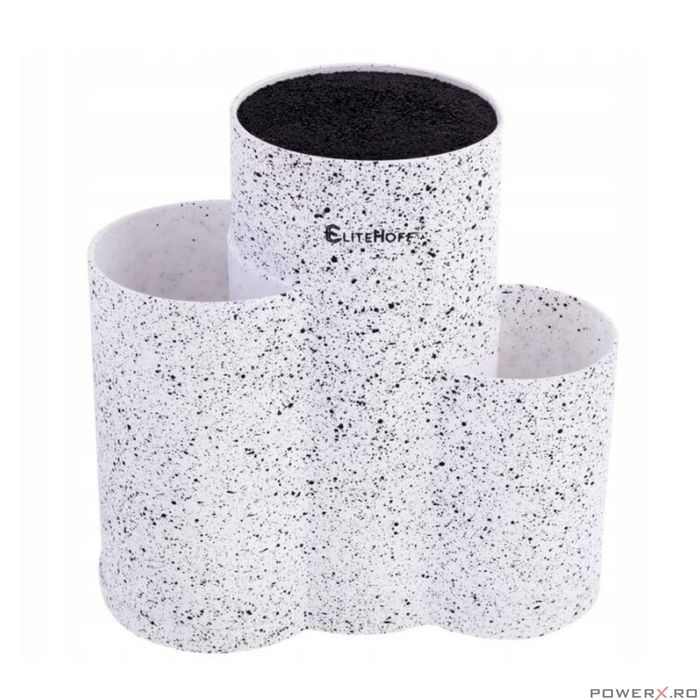 Suport cutite, 3in1, marmorat, 23x10x22,2 cm, KingHoff