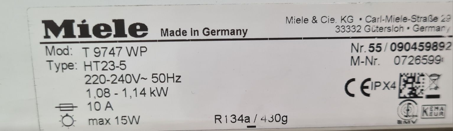 Сушилня с Термопомпа Miele 7кг А+ T9747 WP