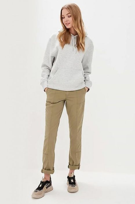 Pantaloni casual S.Oliver de dama, bumbac bej, nr.40