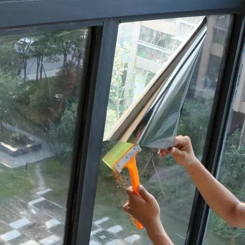 Folie solara reflexiva silver tip oglinda pentru geamuri