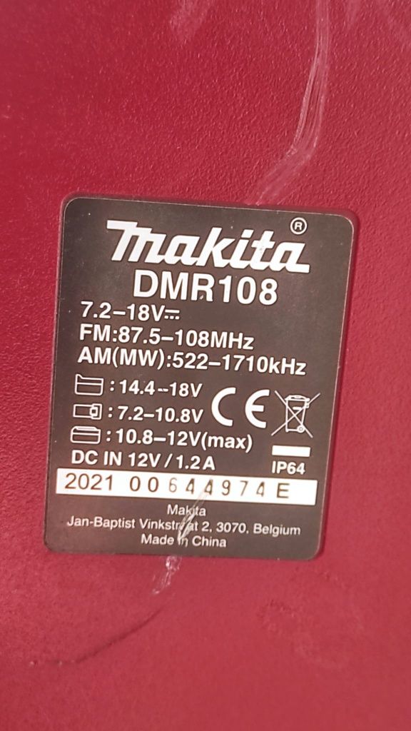 Radio de șantier cu Bluetooth  MAKITA  DMR 108 fabric. 2021