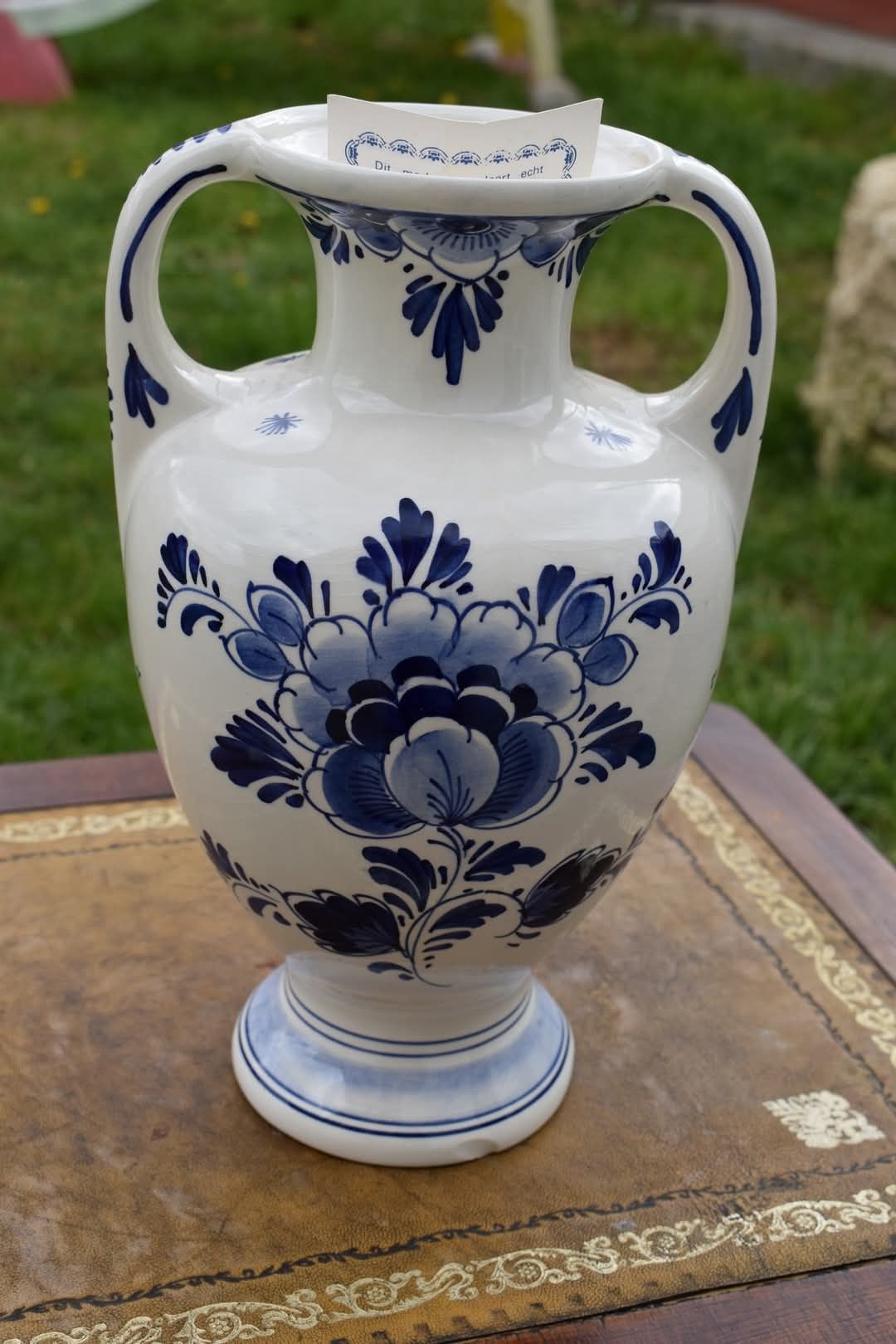 Ръчно рисувана ваза Delft Blauw – 29 см със сертификат