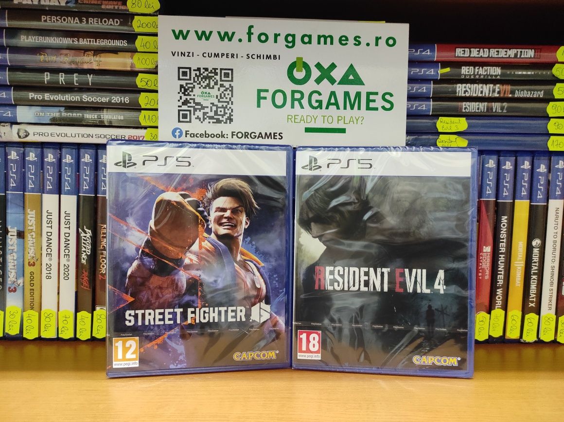 Jocuri la schimb : Resident Evil 4 PS5, Village PS4, Street Fighter 6