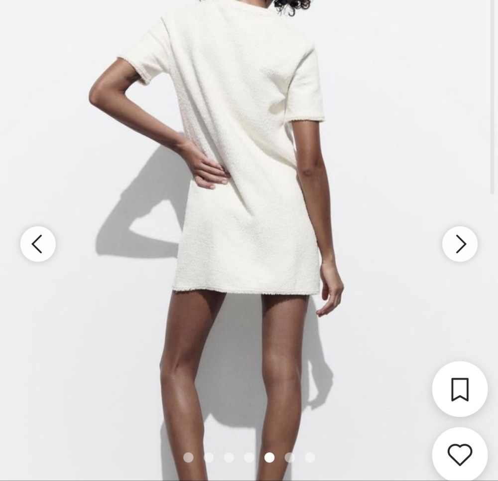 Zara букле бяла рокля свободен модел