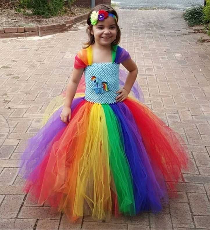 Rochit TUTU Curcubeu Ponei Rainbow Dash sebare carnaval cadou Craciun