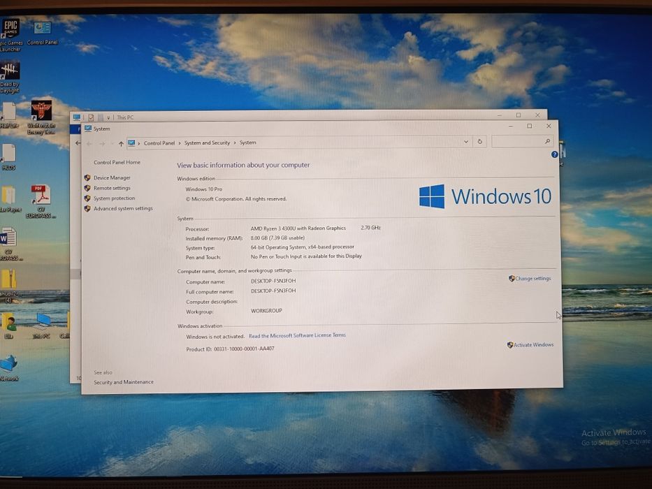 Sistem All-in-one PC HP 27 inch Ryzen ™ 3 4300U 8 GB 512 GB SSD
Ryz