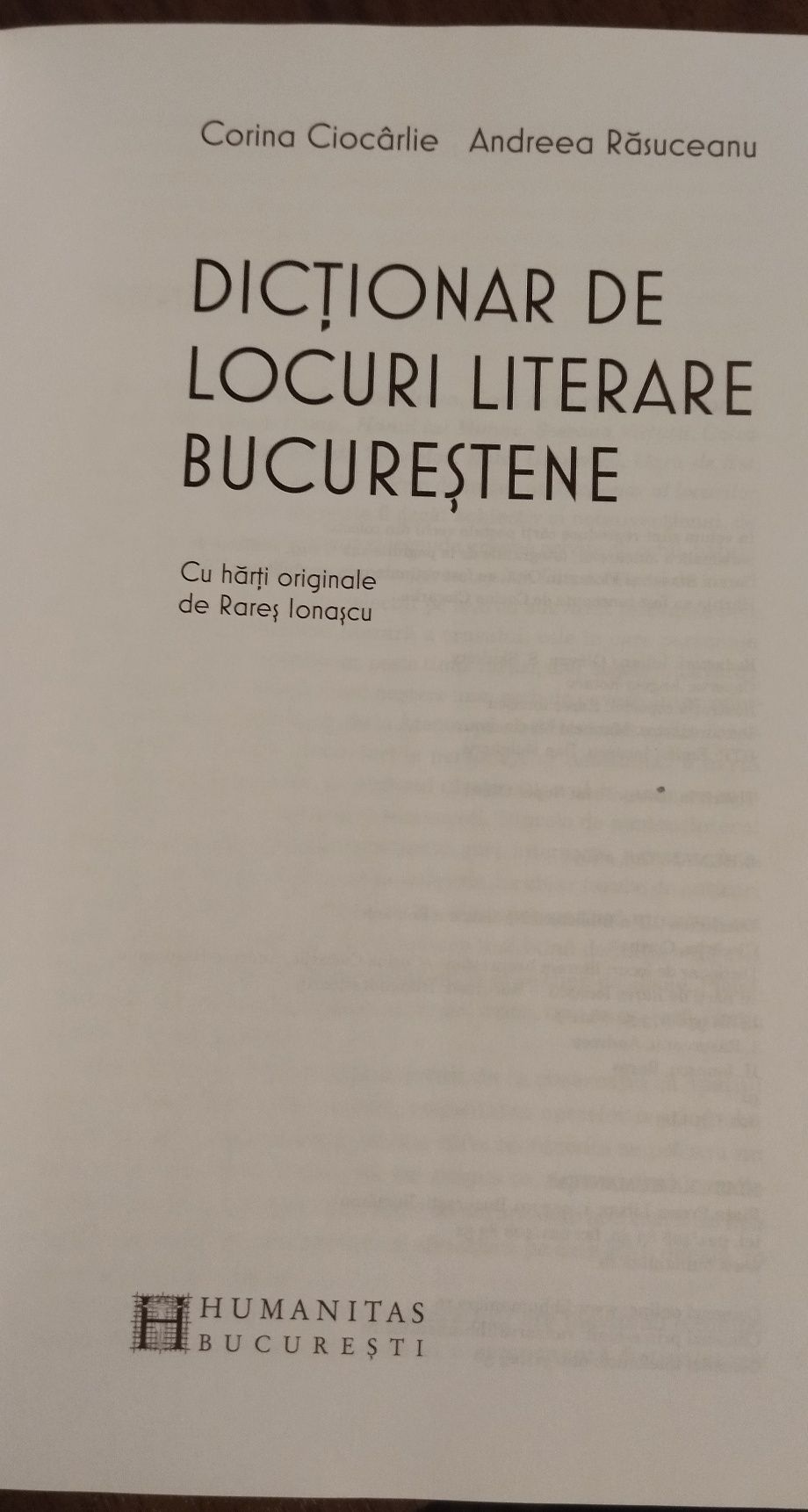 Dictionar de locuri literare bucurestene - A. Rasuceanu, C. Ciocarlie