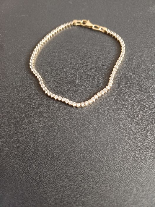 Bratara model tenis de aur galben de 14 k