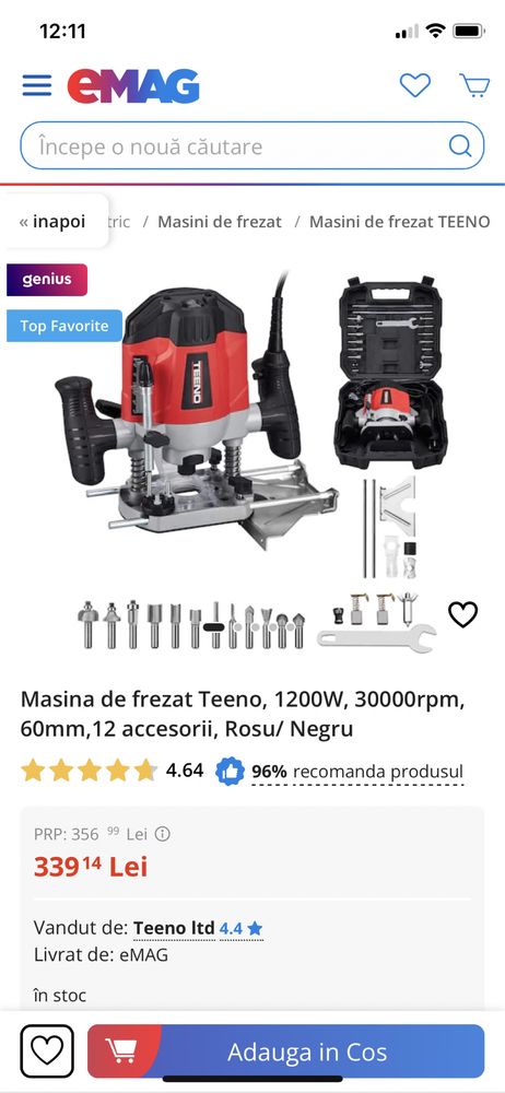 Masina de frezat Teeno, 1200W, SIGILAT!!!