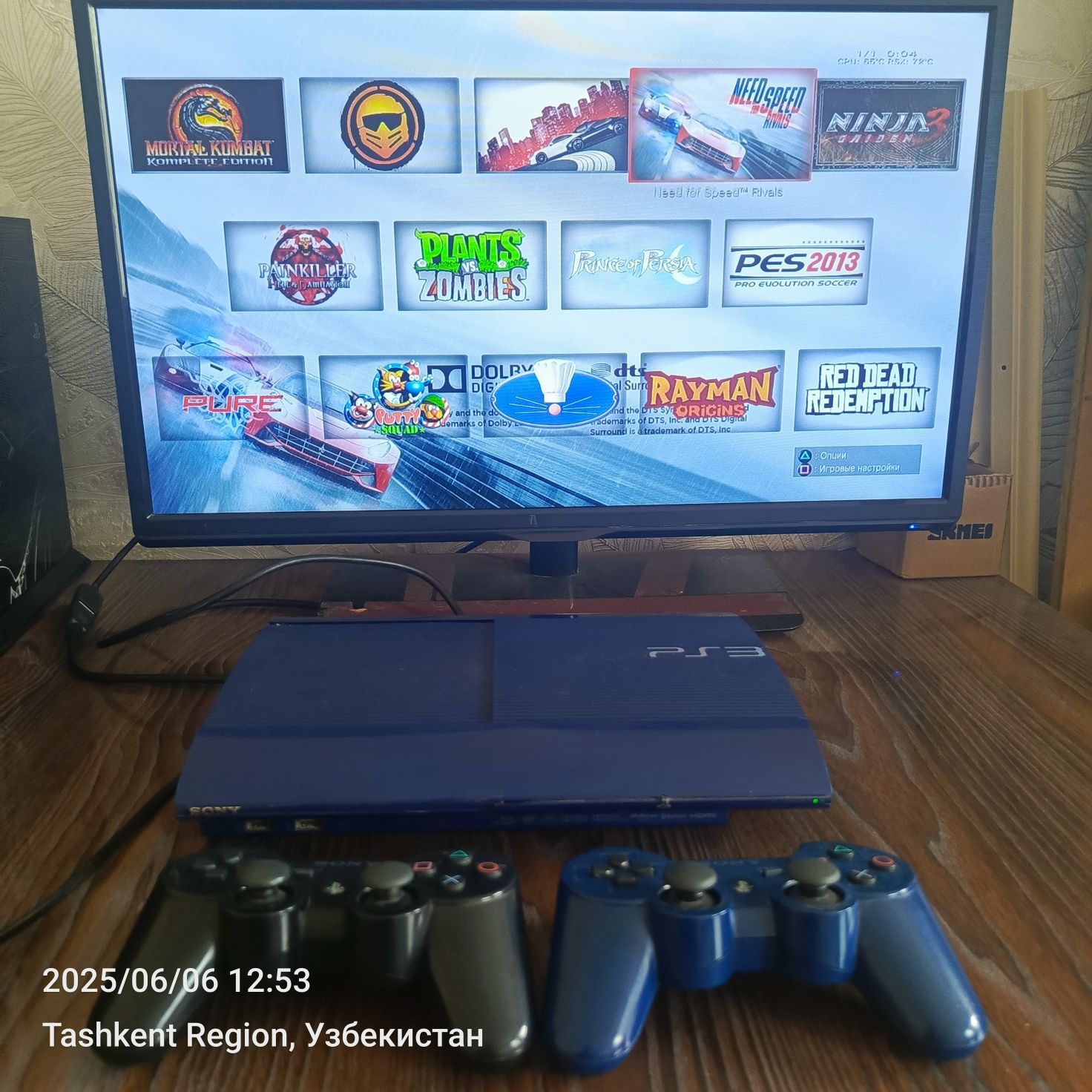 Ps3 super slim BLUE 500gb +90oʻyinlar