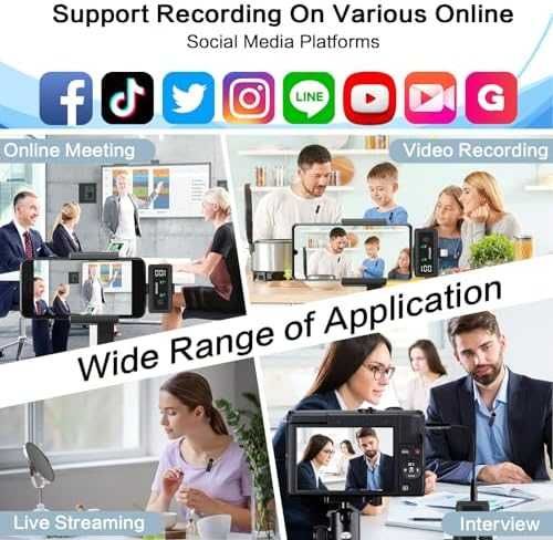 Нов 3 в 1 безжичен микрофон – iPhone/Android/Камера, 45ч батерия, влог