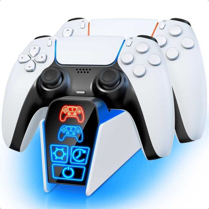 Stație de Încărcare Fenolical pentru Controlere PS5 DualSense&Edge,Alb