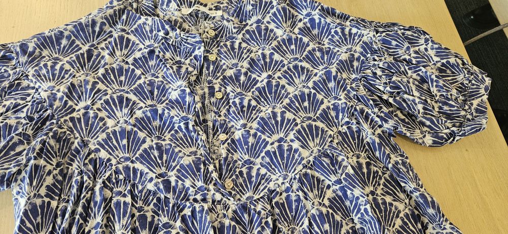 Babydoll dress albastru cu alb