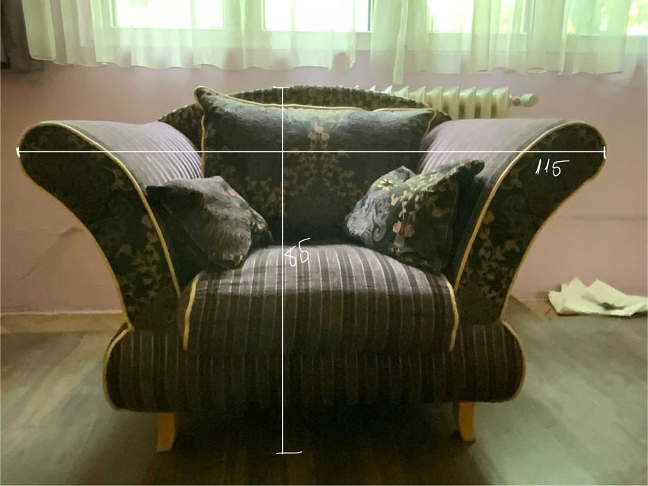 Комплект мека мебел – 2 дивана + 2 фотьойла + табуретка (София)