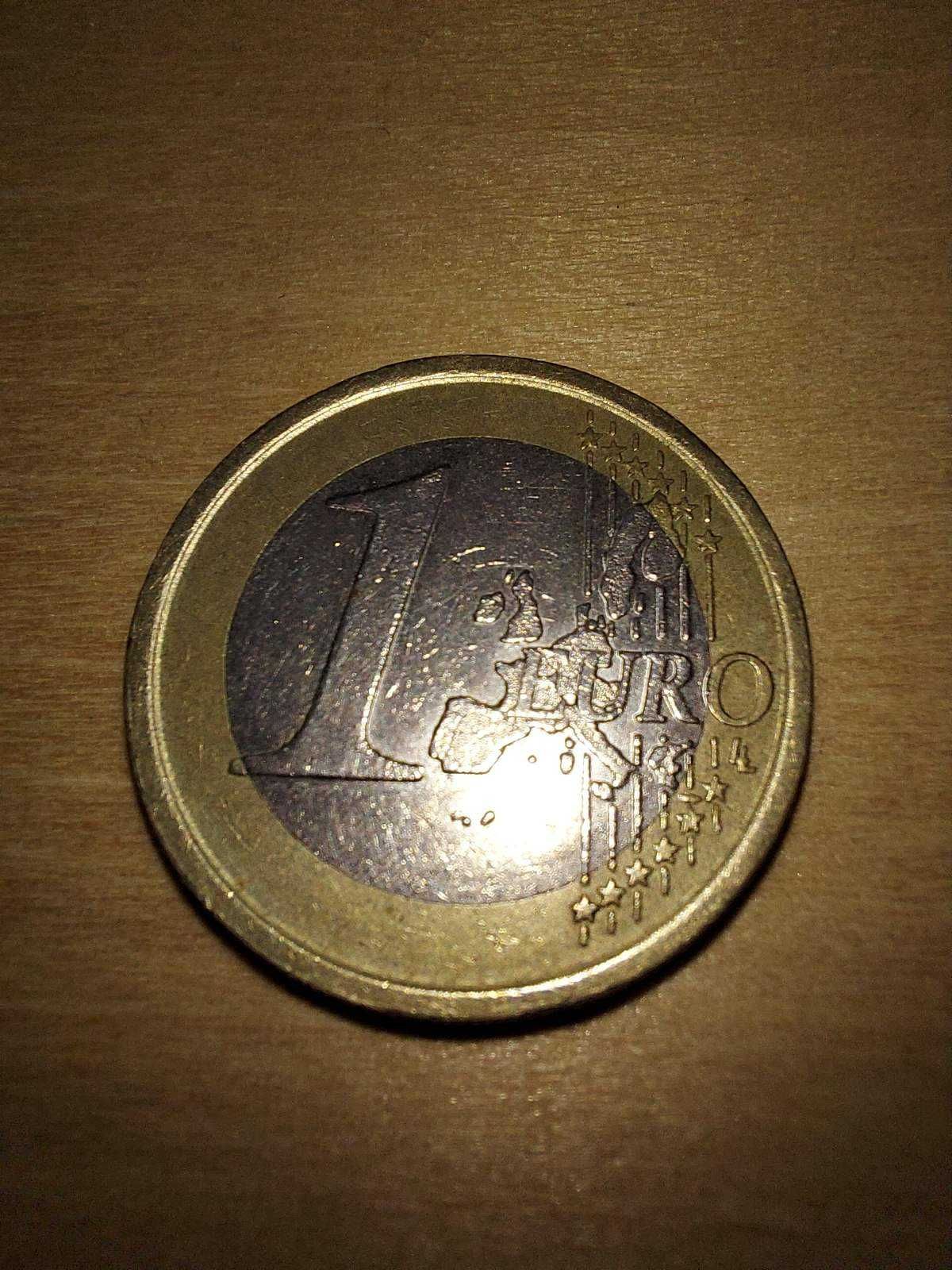 Рядка монета Leonardo Da Vinci 1 euro 2002 Италия