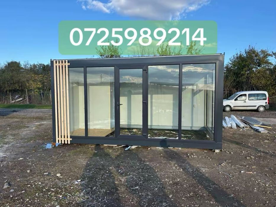 Containere modulare cu sticla securizata transport cu macara hale meta