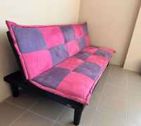 Разтегателно клик – клак канапе диван в  розово/лилаво - 175 см