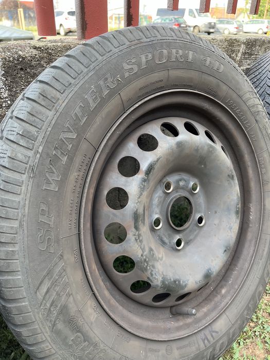 Set Roti Iarna Jante + Anvelope Dunlop Germany Hankook 195 65 R 15 91T